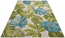 Kusový koberec Flair 105617 Tropical Leaves Turqouise Green – na ven i na doma