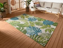 Kusový koberec Flair 105617 Tropical Leaves Turqouise Green – na ven i na doma