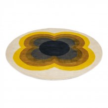 Moderní kruhový koberec Orla Kiely Sunflower Yellow 060006 - kruh 200 - Brink & Campman