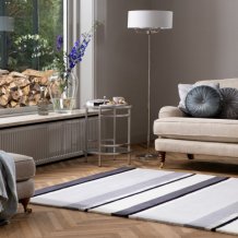 Pruhovaný moderní koberec Laura Ashley Eaton charcoal 81004 Brink & Campman